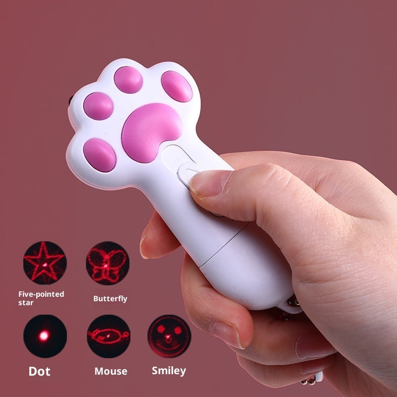 Kopipets USB Laser Cat Toy Multi-Pattern Cat Paw Laser Pointer, Infrared & RGB Lights, Fun Cat Play