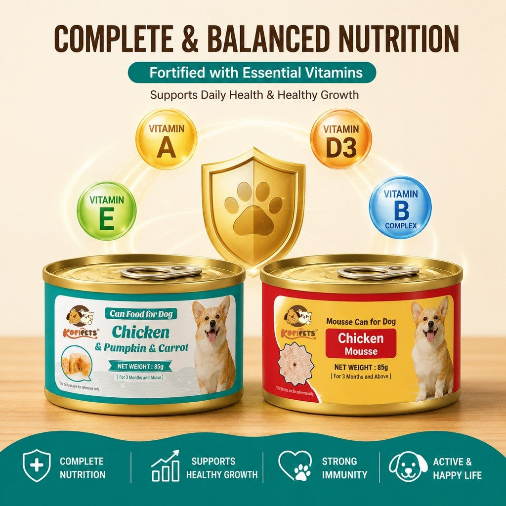 Kopipets Dog Wet Food 85g Chicken Mousse Chicken Pumpkin Carrot Complete & Balanced Dog Can Food