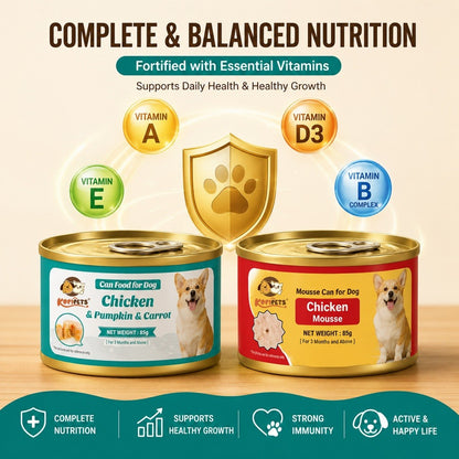 Kopipets Dog Wet Food 85g Chicken Mousse Chicken Pumpkin Carrot Complete & Balanced Dog Can Food