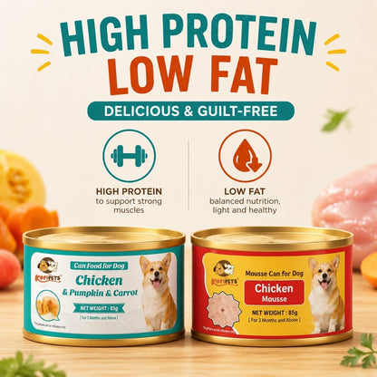Kopipets Dog Wet Food 85g Chicken Mousse Chicken Pumpkin Carrot Complete & Balanced Dog Can Food