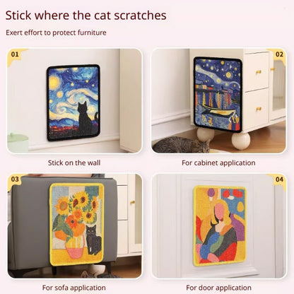 Kopipets Sisal Cat Scratching Board Vertical Wall-Mount Durable Multi-Purpose Cat Toy Scratch Pad Pet Supplies