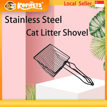 Kopipets Stainless Steel Cat Litter Scoop Large Metal Sand Shovel with Hook Easy Clean Durable Heavy Duty