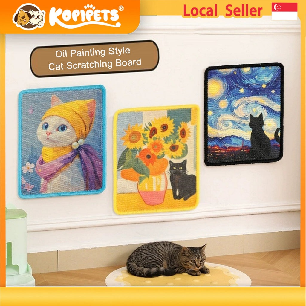 Kopipets Sisal Cat Scratching Board Vertical Wall-Mount Durable Multi-Purpose Cat Toy Scratch Pad Pet Supplies