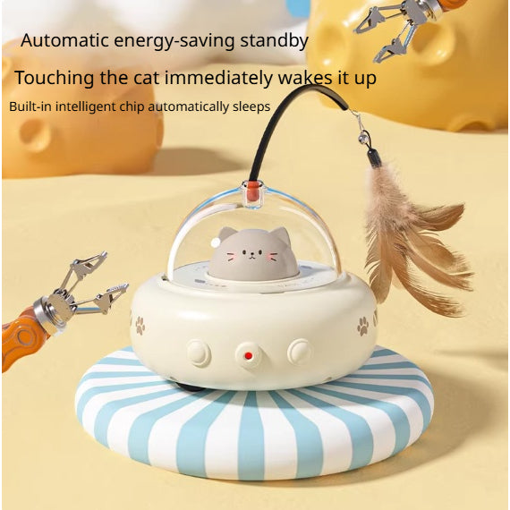 Kopipets Smart Automatic Cat Toy Interactive Laser Feather Self Play Pet Toy