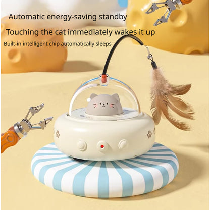 Kopipets Smart Automatic Cat Toy Interactive Laser Feather Self Play Pet Toy