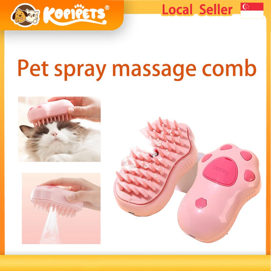 Kopipets Electric Pet Spray Brush Cat Dog Grooming Massage Bath Comb Rechargeable