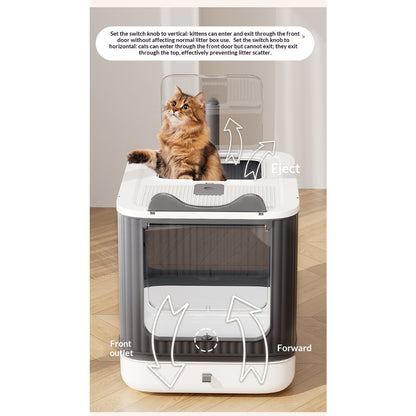 Kopipets Large Enclosed Cat Litter Box Foldable Drawer Design Anti-Splash Odor Control