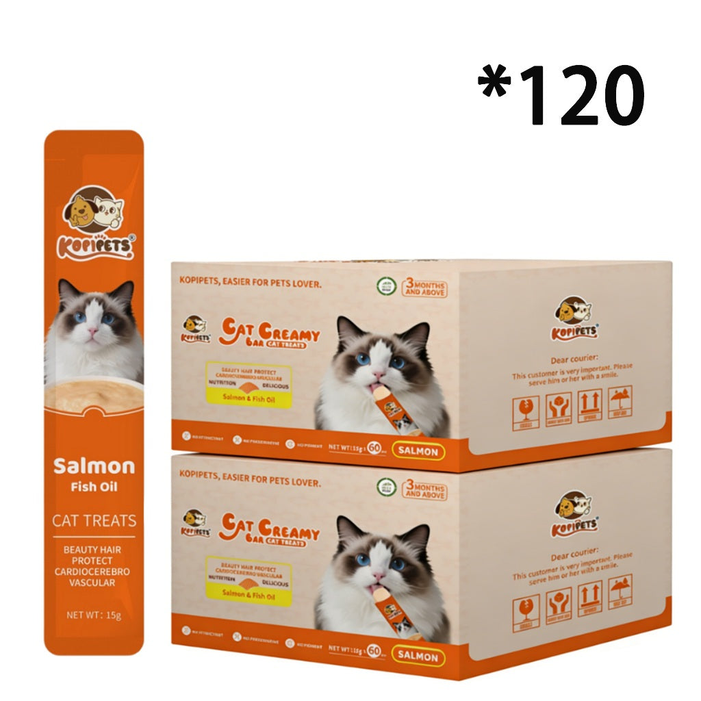 Kopipets 30pcs Value Pack Creamy Cat Treats Cats Love It Tuna|Salmon|Chicken High Protein Halal Certified