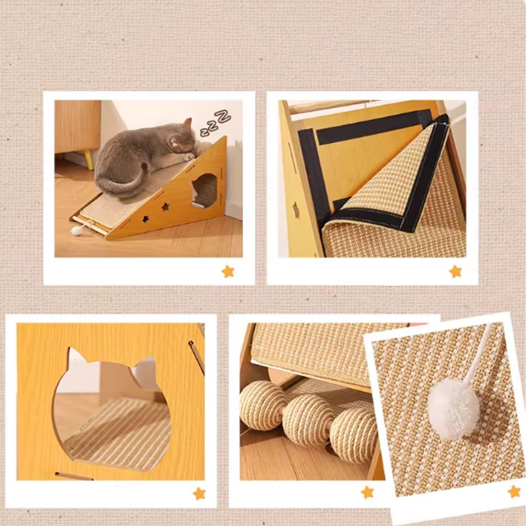 Kopoipets Vertical Sisal Cat Scratcher Board Wall Leaning Cat Scratch Pad Durable Cat Claw Toy Anti-Shed