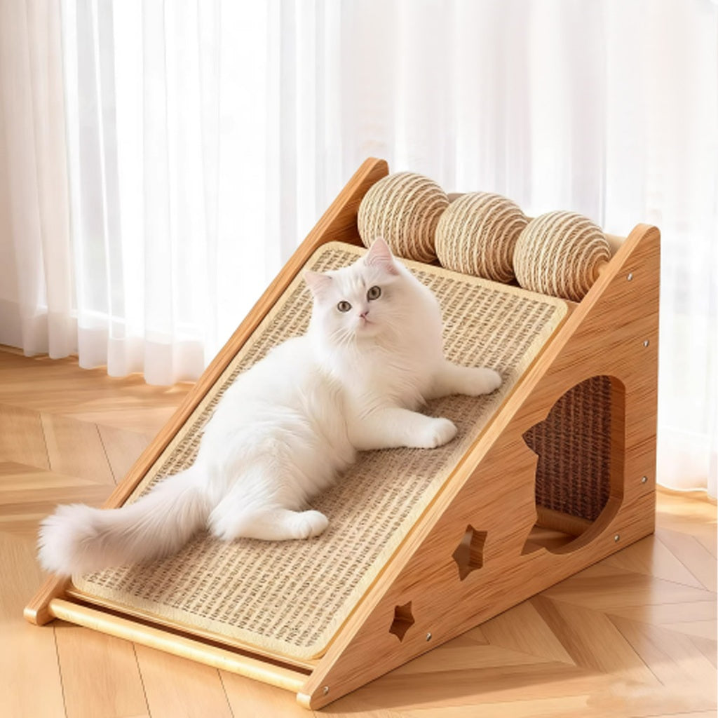 Kopoipets Vertical Sisal Cat Scratcher Board Wall Leaning Cat Scratch Pad Durable Cat Claw Toy Anti-Shed