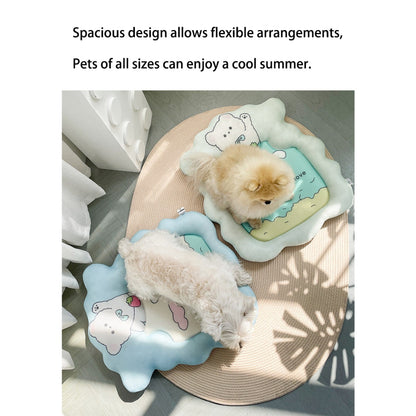 Kopipets Cooling Mesh Pet Mat Breathable Bear Cushion Bed for Cats Dogs Washable Non-Slip Summer Pad