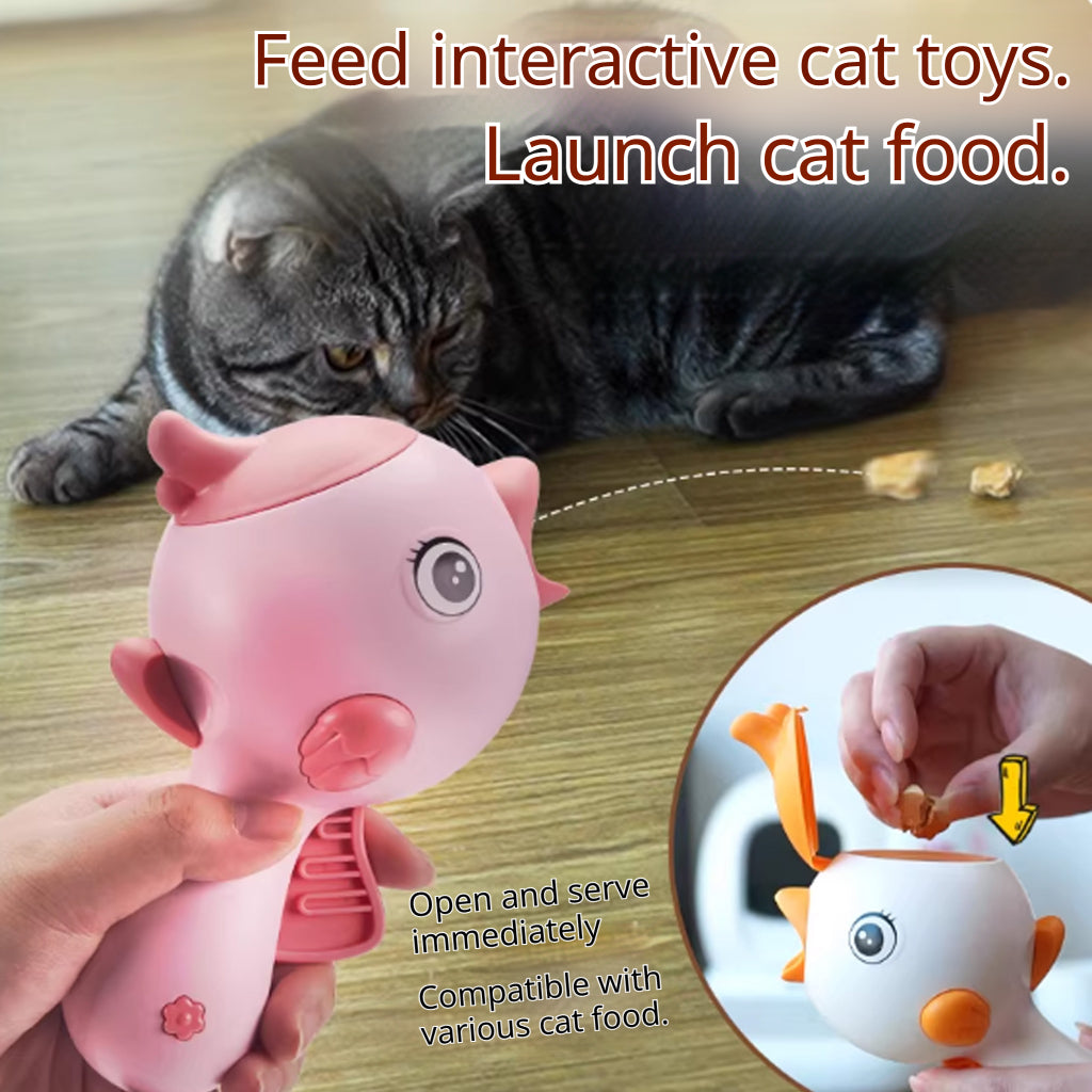 Kopipets Interactive Cat Toy Food Launcher Laser Teaser Pet Treat Dispenser Training Play Entertainment Device