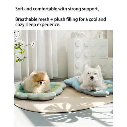 Kopipets Cooling Mesh Pet Mat Breathable Bear Cushion Bed for Cats Dogs Washable Non-Slip Summer Pad