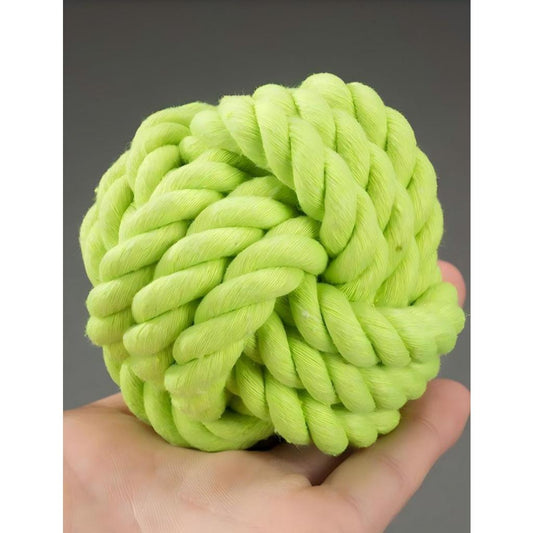 Kopipets Durable Cotton Rope Ball Dog Toy Chew Knot Ball for Puppies Teething Boredom Relief Training
