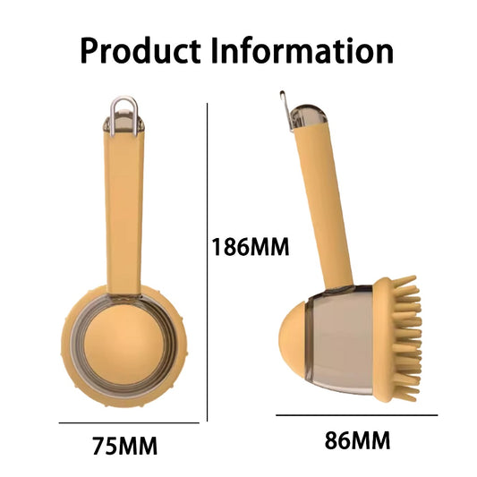 Kopipets Pet Bath Brush Shampoo Dispenser Silicone Massage Brush for Dogs Cats Deep Clean Grooming Tool