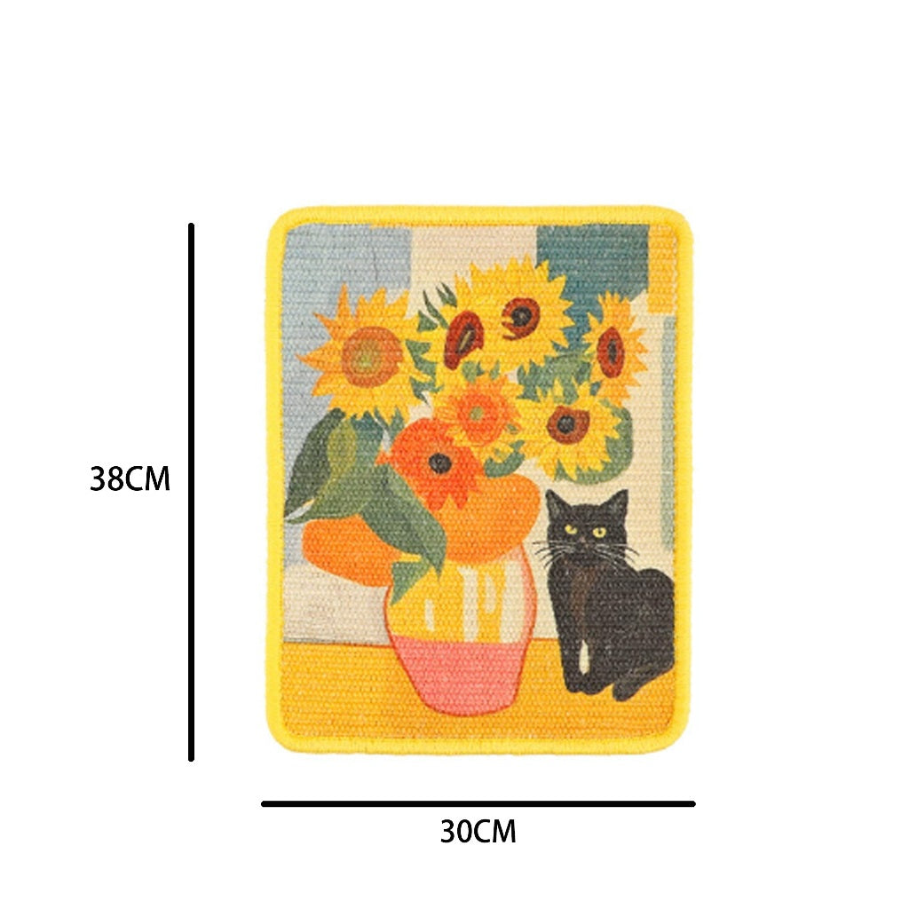 Kopipets Sisal Cat Scratching Board Vertical Wall-Mount Durable Multi-Purpose Cat Toy Scratch Pad Pet Supplies