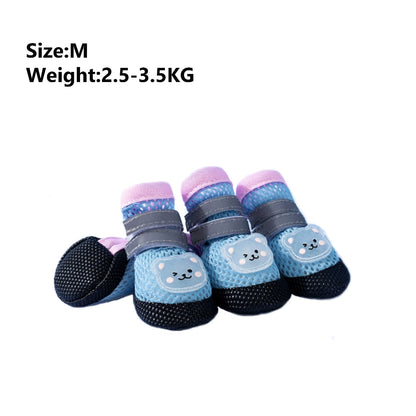 Kopipets Dog Shoes Summer Breathable Mesh Non-Slip Wear-Resistant Soft Sole Outdoor Pet Paw Protectors