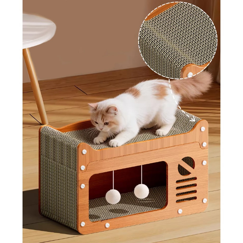 Kopipets Cat Scratcher House Bed Climbing Toy Corrugated Scratch Board Anti-Shed Durable Cat Furniture