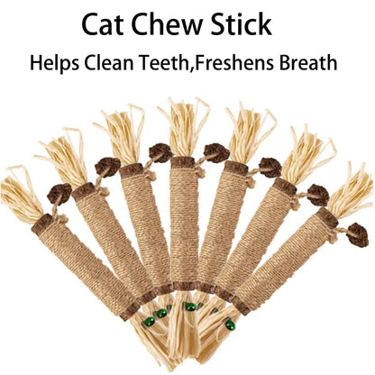 Kopipets Natural Cat Chew Stick Matatabi Catnip Rope Dental Toy for Kittens Teeth Cleaning Boredom Relief
