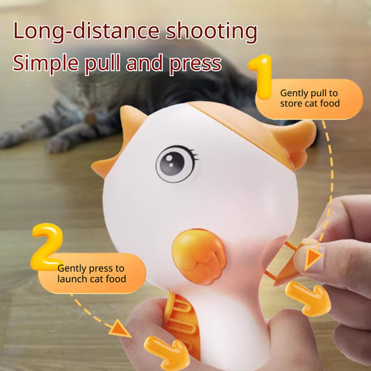 Kopipets Interactive Cat Toy Food Launcher Laser Teaser Pet Treat Dispenser Training Play Entertainment Device