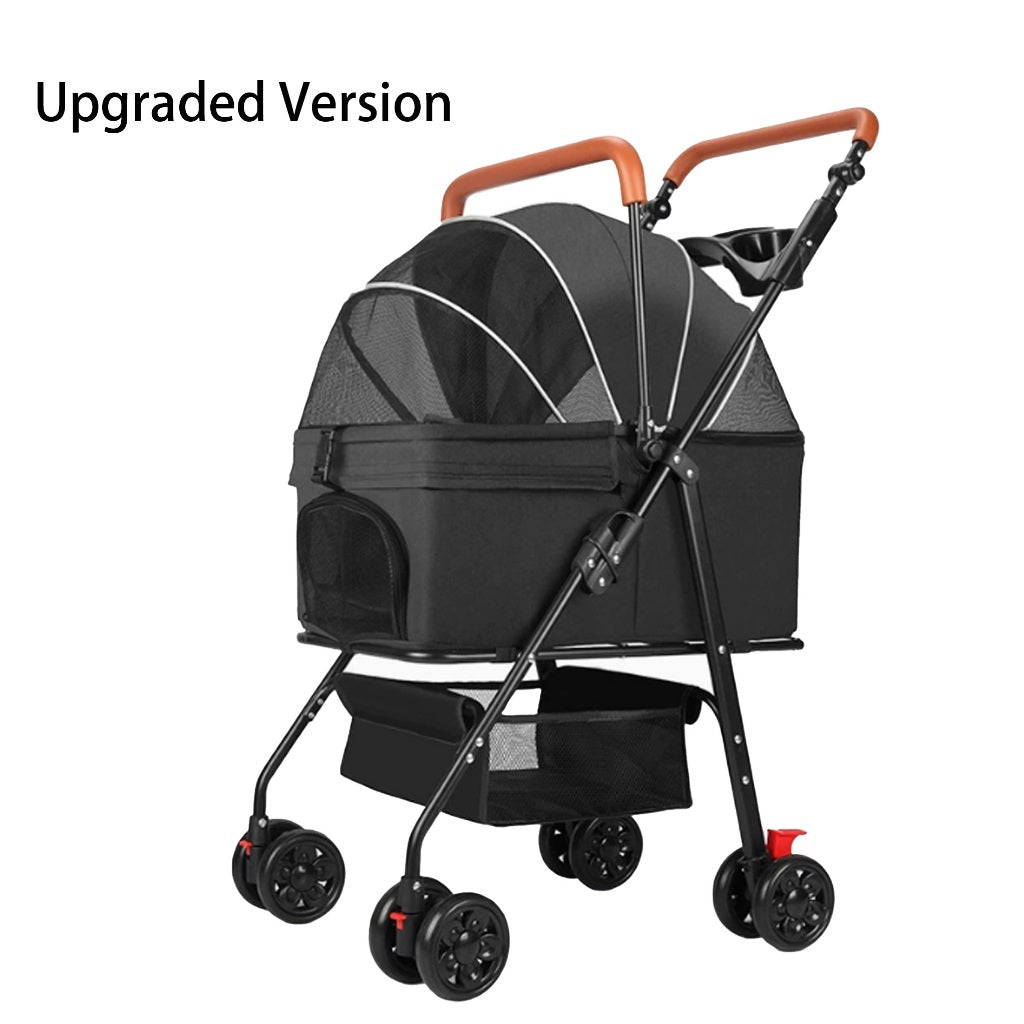 Kopipets Local Seller 3-in-1 Foldable Pet Stroller with Detachable Cat & Dog Carrier Lightweight