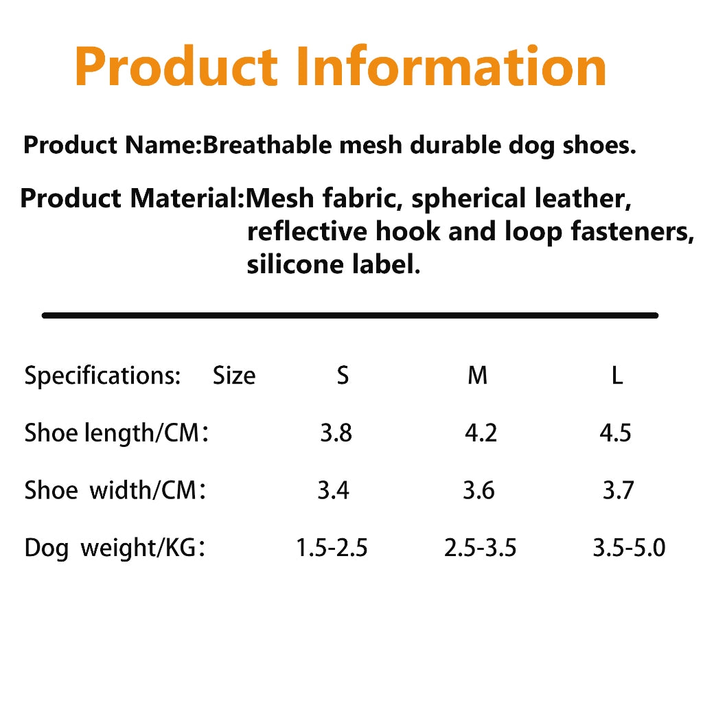 Kopipets Dog Shoes Summer Breathable Mesh Non-Slip Wear-Resistant Soft Sole Outdoor Pet Paw Protectors