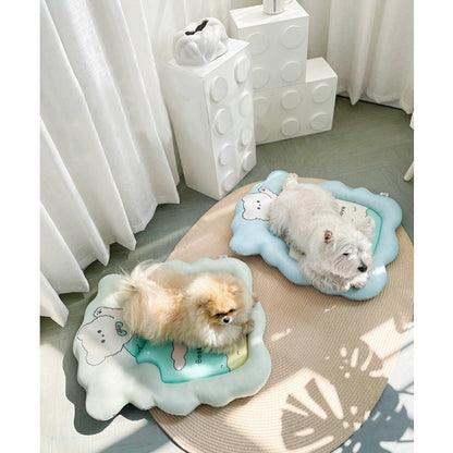 Kopipets Cooling Mesh Pet Mat Breathable Bear Cushion Bed for Cats Dogs Washable Non-Slip Summer Pad
