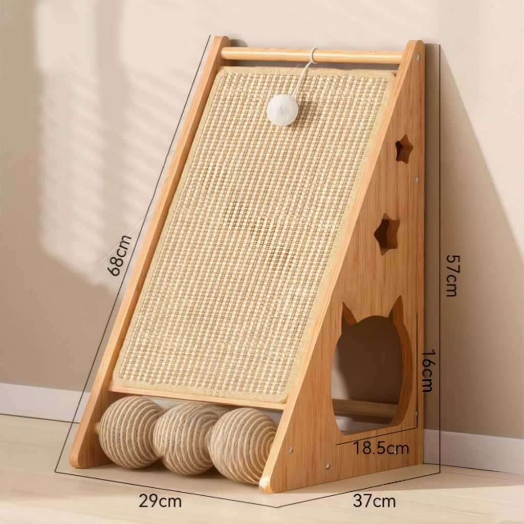 Kopoipets Vertical Sisal Cat Scratcher Board Wall Leaning Cat Scratch Pad Durable Cat Claw Toy Anti-Shed