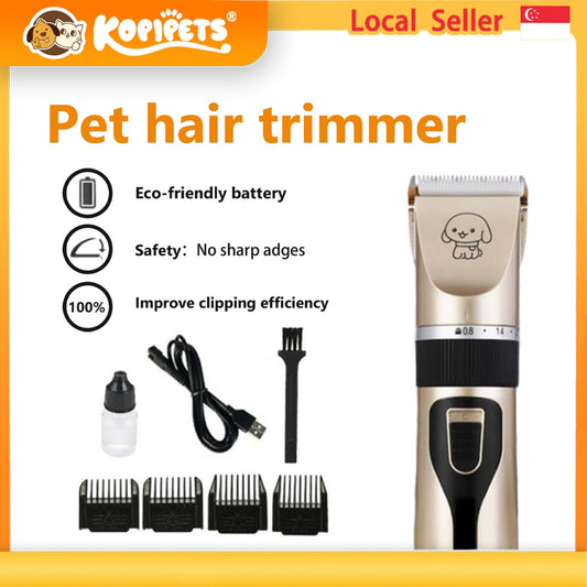Kopipets Pet Hair Clipper Electric Grooming Shaver for Dog Cat Rabbit Low Noise Rechargeable Trimmer