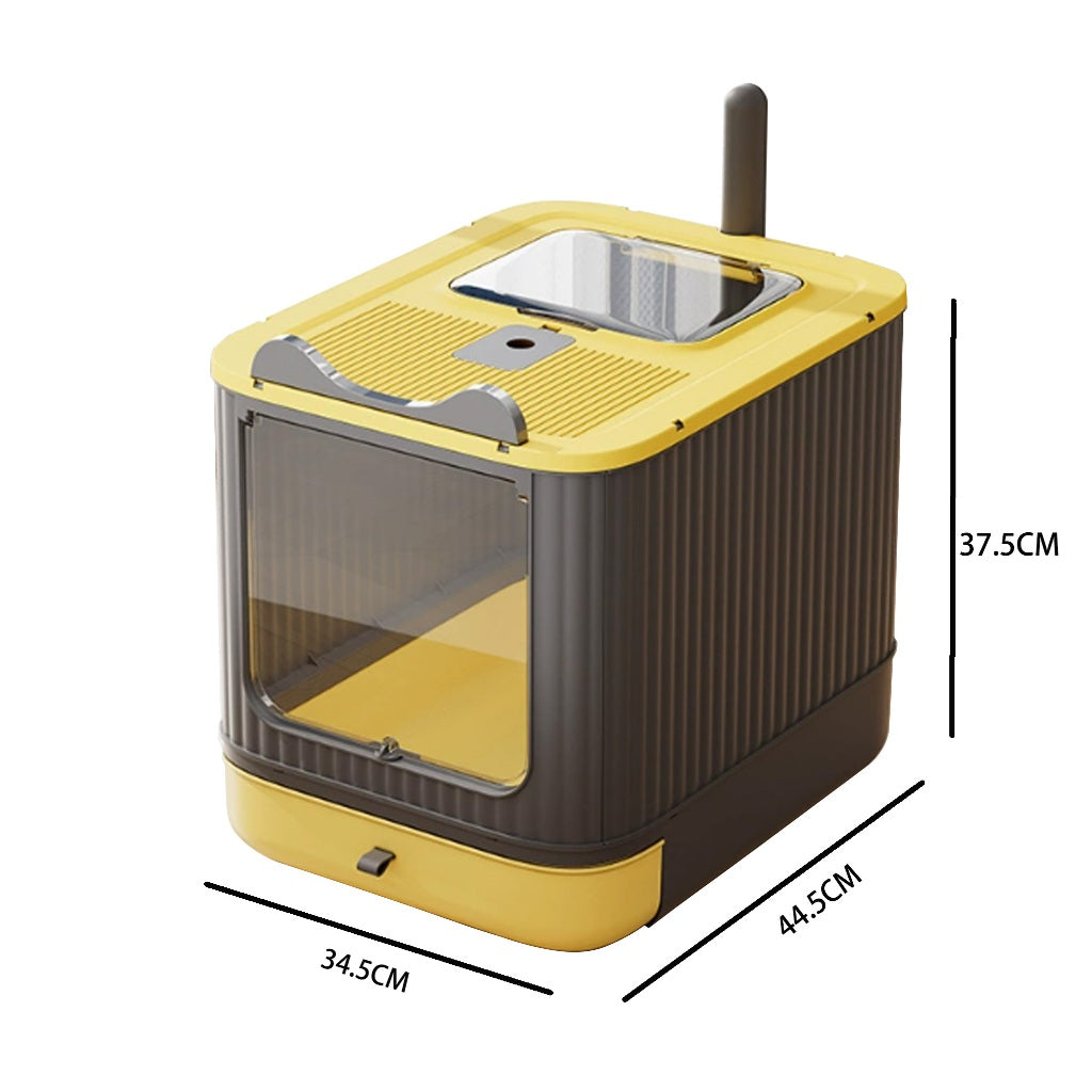Kopipets Large Enclosed Cat Litter Box Foldable Drawer Design Anti-Splash Odor Control
