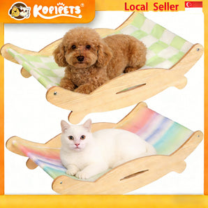 Kopipets cooling pet rocking lounge chair with wooden frame, Singapore