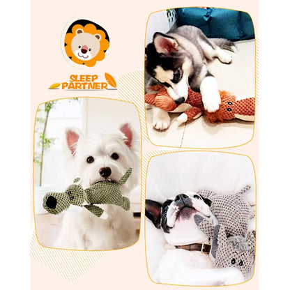 Plush Squeaky Dog Toy Durable Chew Toy for Puppy Teddy Shiba Pomeranian Boredom Relief Sleep