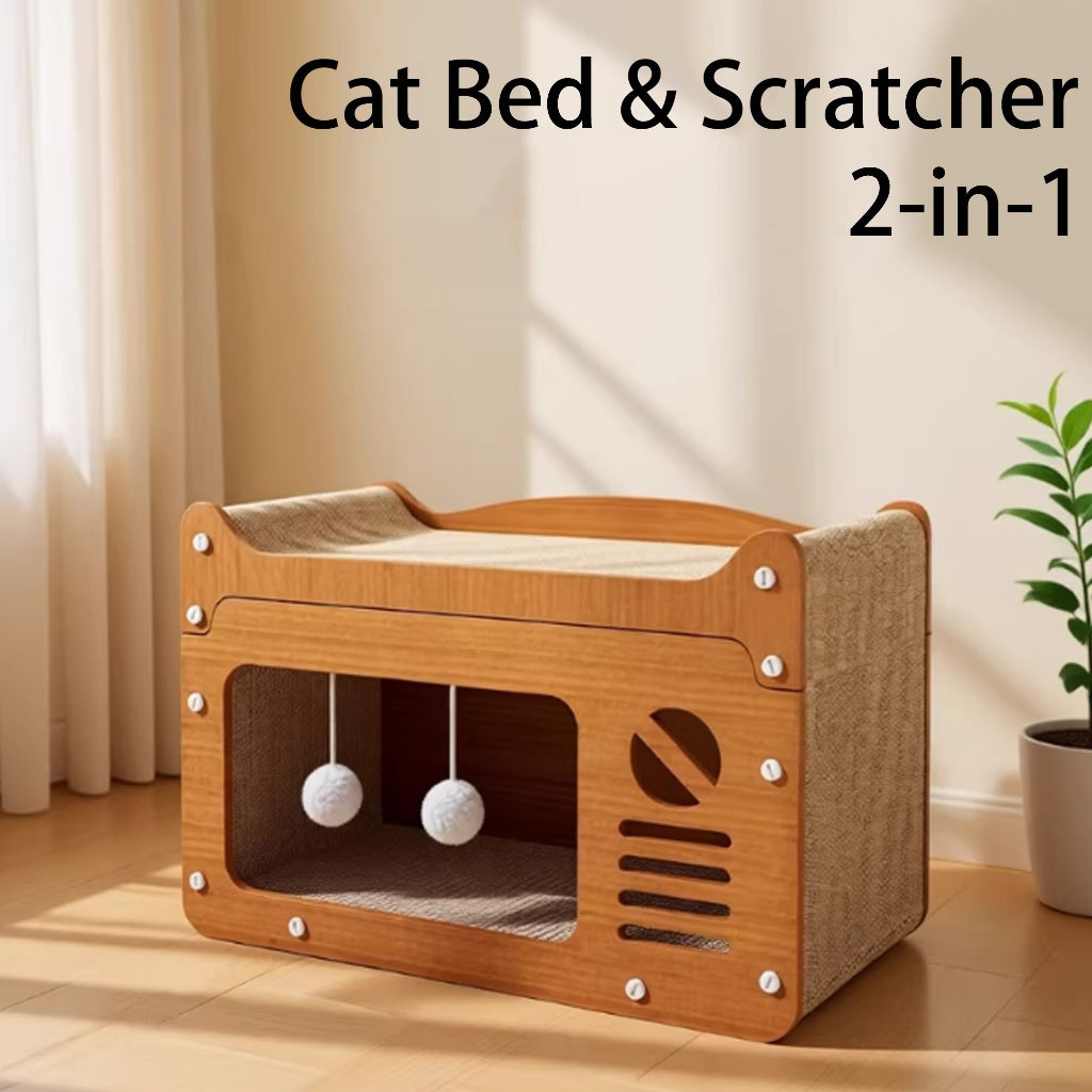 Kopipets Cat Scratcher House Bed Climbing Toy Corrugated Scratch Board Anti-Shed Durable Cat Furniture