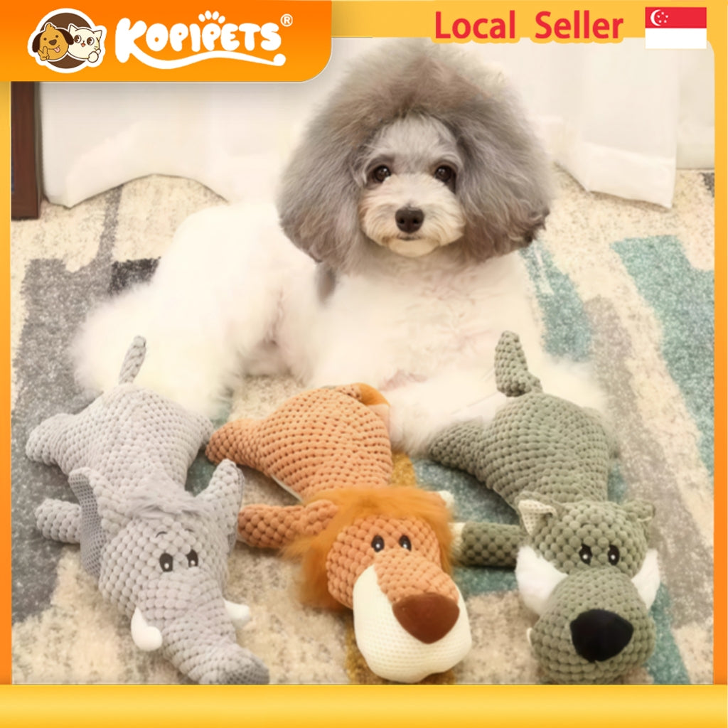 Plush Squeaky Dog Toy Durable Chew Toy for Puppy Teddy Shiba Pomeranian Boredom Relief Sleep