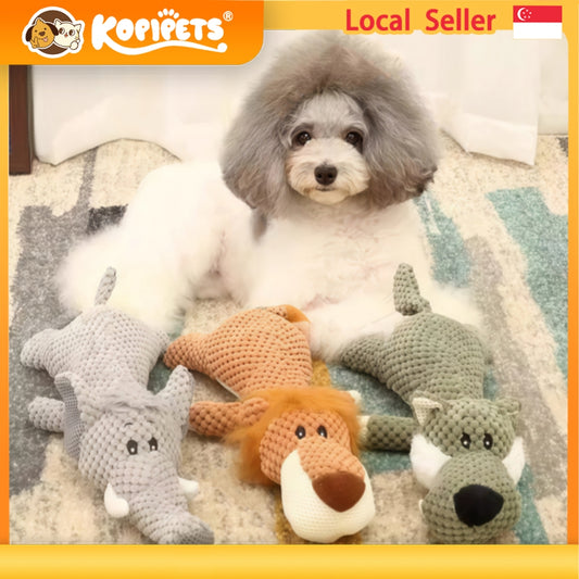 Plush Squeaky Dog Toy Durable Chew Toy for Puppy Teddy Shiba Pomeranian Boredom Relief Sleep