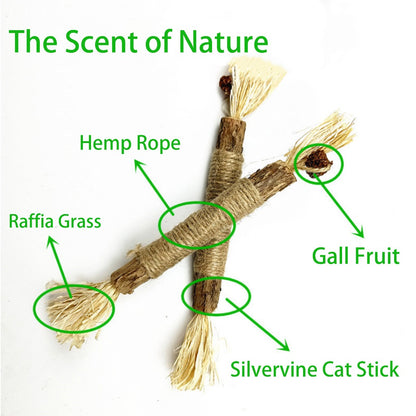 Kopipets Natural Cat Chew Stick Matatabi Catnip Rope Dental Toy for Kittens Teeth Cleaning Boredom Relief