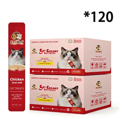 Kopipets 30pcs Value Pack Creamy Cat Treats Cats Love It Tuna|Salmon|Chicken High Protein Halal Certified