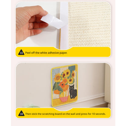 Kopipets Sisal Cat Scratching Board Vertical Wall-Mount Durable Multi-Purpose Cat Toy Scratch Pad Pet Supplies