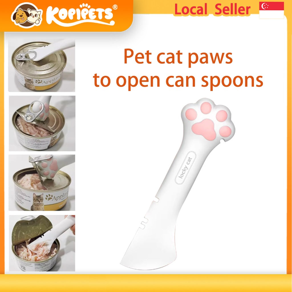 Kopipets Cat Paw Can Opener Spoon Silicone Pet Food Scoop Lid for Cat Dog
