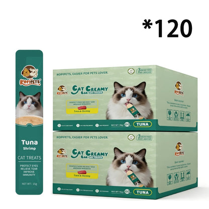 Kopipets 30pcs Value Pack Creamy Cat Treats Cats Love It Tuna|Salmon|Chicken High Protein Halal Certified