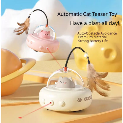 Kopipets Smart Automatic Cat Toy Interactive Laser Feather Self Play Pet Toy