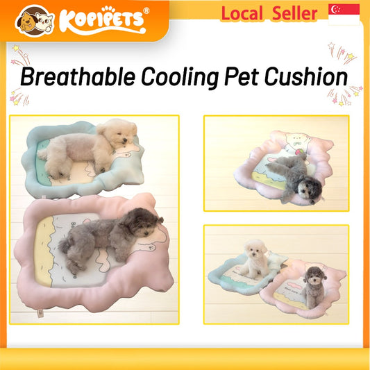 Kopipets Cooling Mesh Pet Mat Breathable Bear Cushion Bed for Cats Dogs Washable Non-Slip Summer Pad