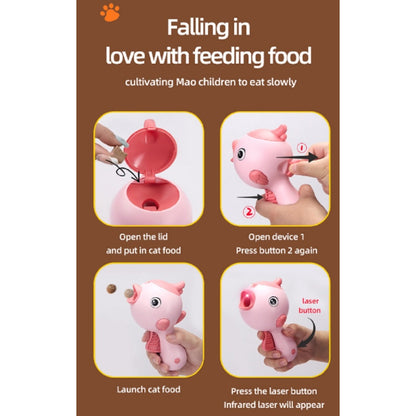 Kopipets Interactive Cat Toy Food Launcher Laser Teaser Pet Treat Dispenser Training Play Entertainment Device