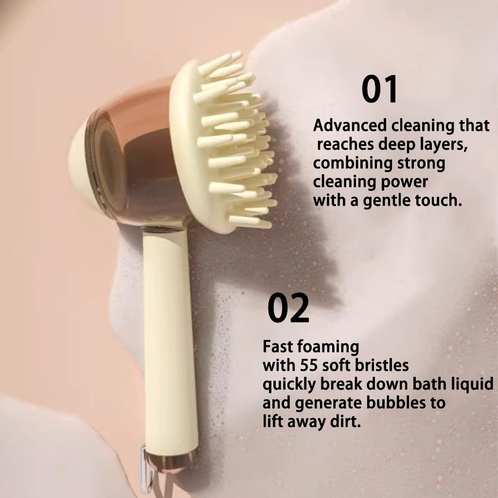 Kopipets Pet Bath Brush Shampoo Dispenser Silicone Massage Brush for Dogs Cats Deep Clean Grooming Tool