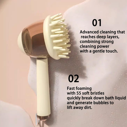Kopipets Pet Bath Brush Shampoo Dispenser Silicone Massage Brush for Dogs Cats Deep Clean Grooming Tool