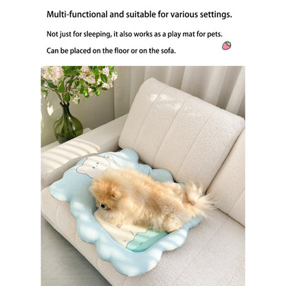 Kopipets Cooling Mesh Pet Mat Breathable Bear Cushion Bed for Cats Dogs Washable Non-Slip Summer Pad