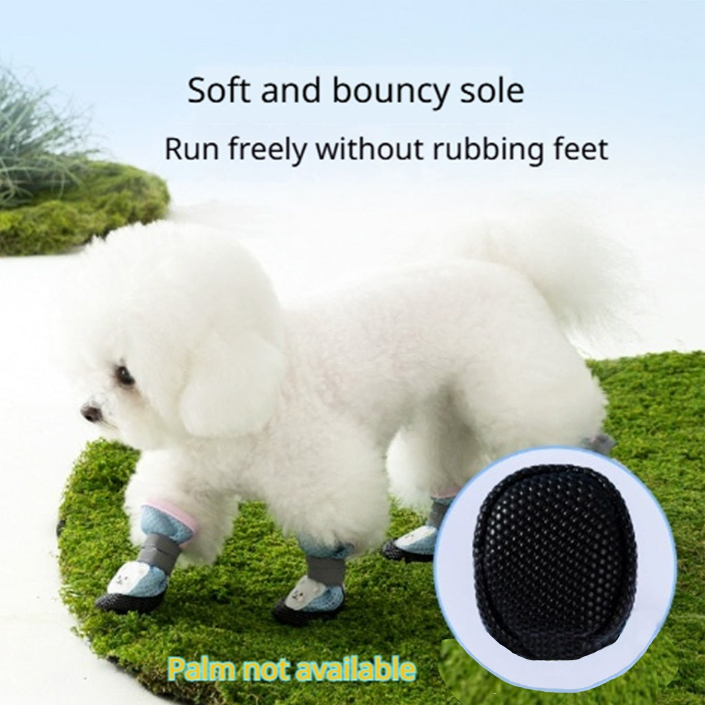 Kopipets Dog Shoes Summer Breathable Mesh Non-Slip Wear-Resistant Soft Sole Outdoor Pet Paw Protectors